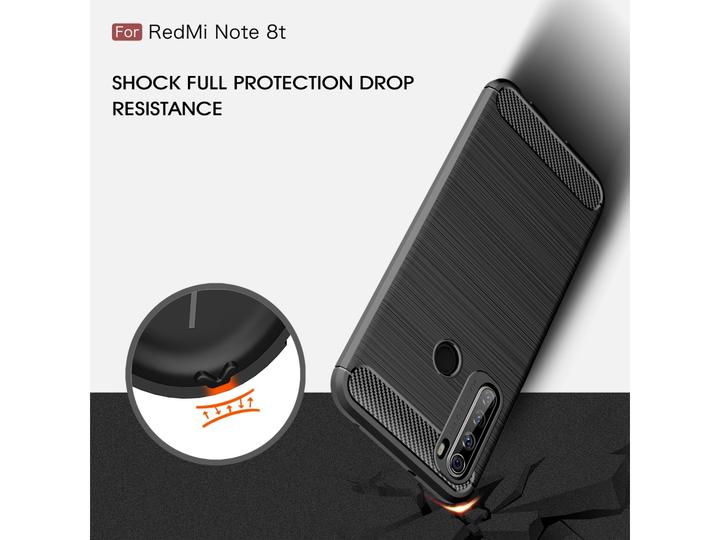 Produktbild Screenguard Xiaomi Redmi Note 8T Hülle Carbon Brushed Soft TPU (Xiaomi Redmi Note 8T)