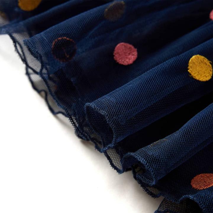 Immagine prodotto VidaXL Gonna in tulle per bambini con motivo a pois blu navy 128,Materiale (128)