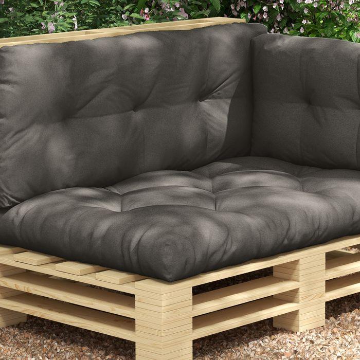 Actual product image Swisshandel24 3 Sitzer Palettenkissen 120cmx80cmx12cm, UV-Schutz wasserabweisend, Dunkelgrau (120 x 80 x 12 cm)