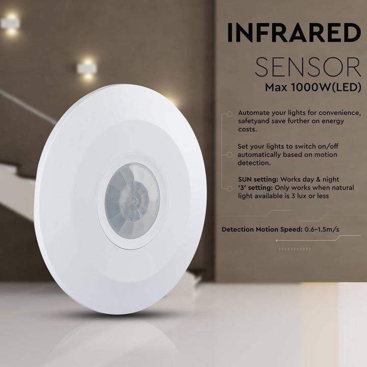 Produktbild V-TAC PIR Decke Sensor Flach (6 m)