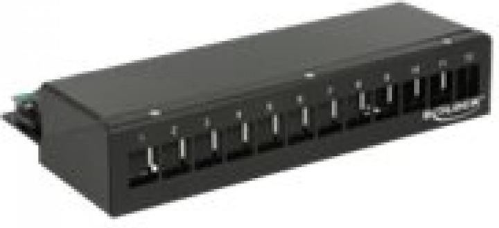Delock 12-Port Desktop Patchpanel, Hutschienenkit