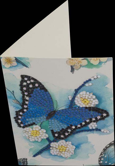 Produktbild Craft Buddy Blue Butterfly, 10x15cm Crystal Art Card