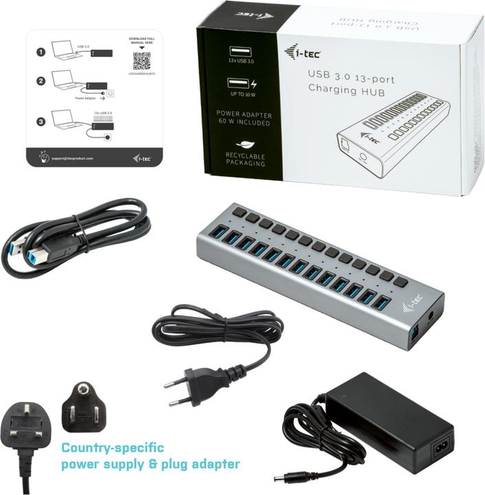Produktbild i-tec U3CHARGEHUB13 (USB-B, 13 Ports)