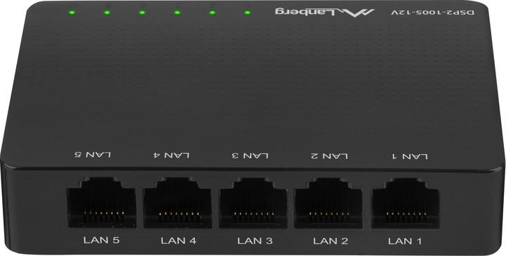 Lanberg Interruttore di rete DSP2-1005-12V Gigabit Ethernet non gestito (10/100/1000) (5 Porti)