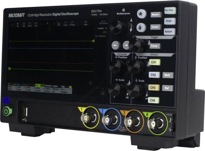 Actual product image Voltcraft DOV704 Digital-Oszilloskop 70 MHz 4-Kanal 1.25 GSa/s 50 Mpts 12 Bit D (CAT II)
