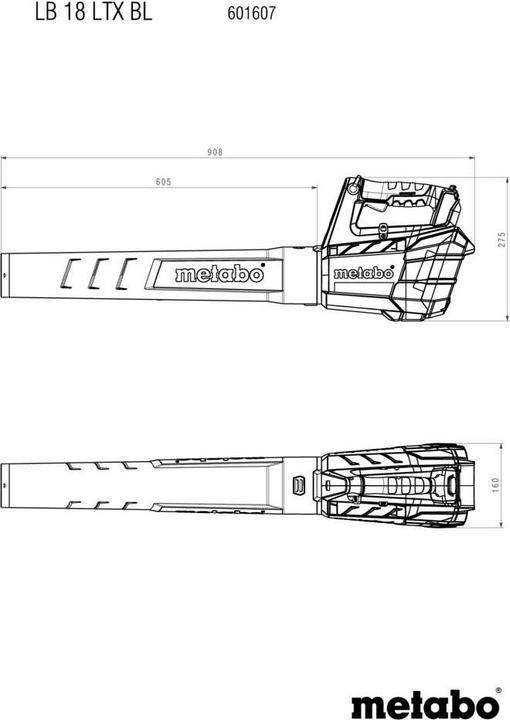 Actual product image Metabo LB 18 LTX BL (Rechargeable battery operated, Leaf blower)