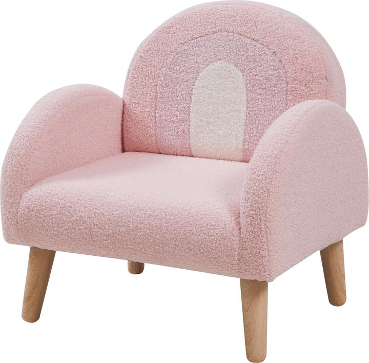 Produktbild En.Casa Kindersessel Sorreindi 50x50x45 cm Teddystoff Rosa (Kindersessel)