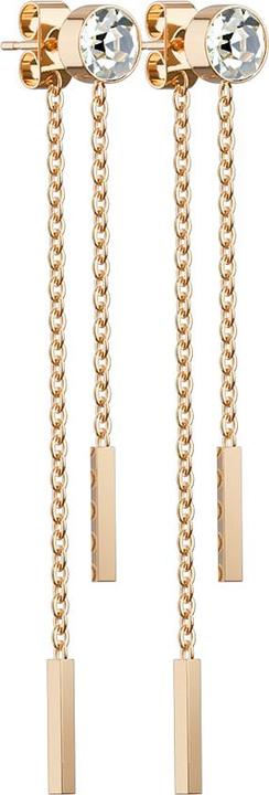 Star Piercing Ohrstecker rosegold mit Kristall und Anhänger (ohne Messing, Chirurgenstahl 316L)