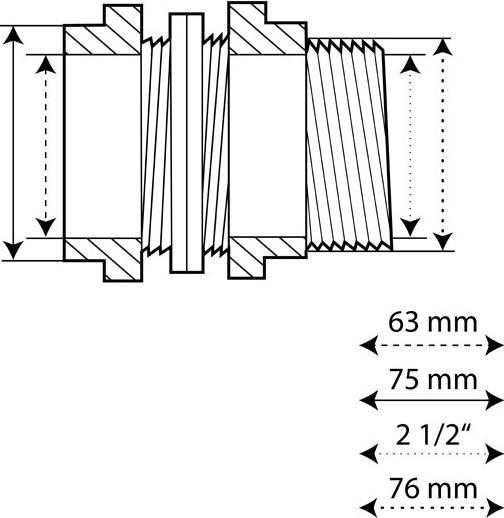 Actual product image Koi-Breeder PVC-U tank bushing