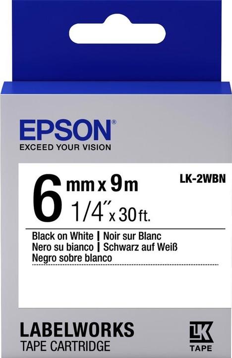 Epson Etikettenkassette Lk-2wbn (0.60 cm, Schwarz)
