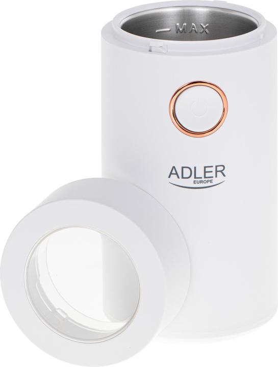 Actual product image Adler Coffee grinder AD4446wg 150 W, Coffee beans capacity 75 g, Lid safety switch, Baltas (EU plug)