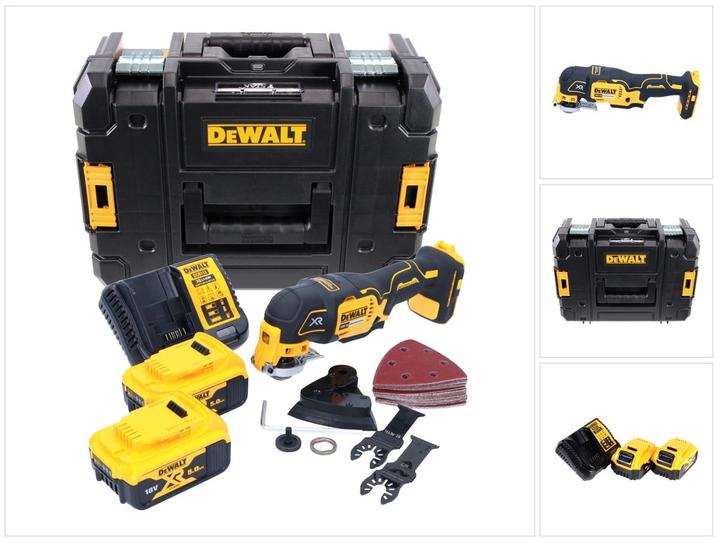 DeWalt DCS 355 P2 Battery Oscillator Multitool 18 V Brushless + 2x Battery 5.0 Ah + Charger + 29 pcs Z