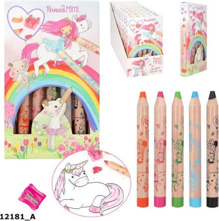 Depesche Princess Mimi - Coloured Pencils & sharpener - ( 0412181 ) (Multicoloured, 5 x)