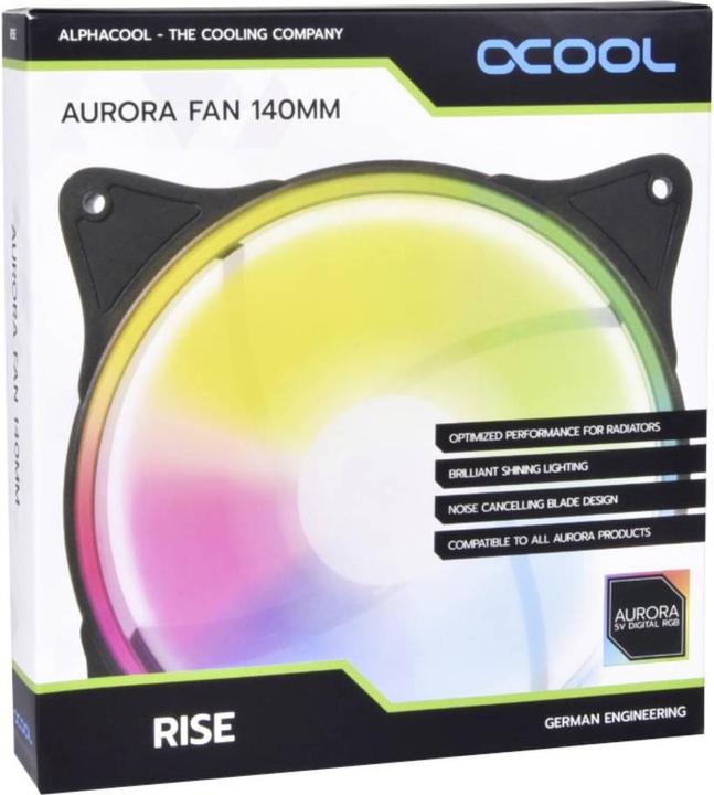 Actual product image Alphacool Rise Aurora PWM fan (140 mm, 1 x)