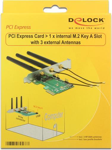 Produktbild Delock PCI-E-X1 Adapter M.2 Key A+E
