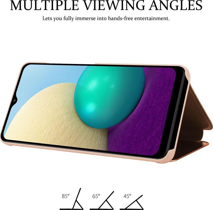 Actual product image Cadorabo Book Smart View Mirror Cover (Samsung Galaxy M02, Samsung Galaxy A02)