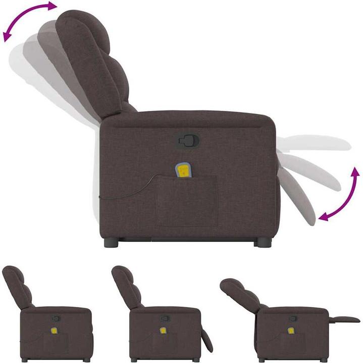 Image du produit VidaXL Fauteuil de massage avec fonction releveur Tissu marron foncé