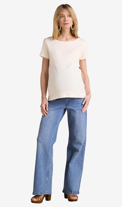 Actual product image Envie de Fraise Bio-Kollektion: Umstands-Shirt aus Pointelle-Jersey mit Rückenausschnitt (42)