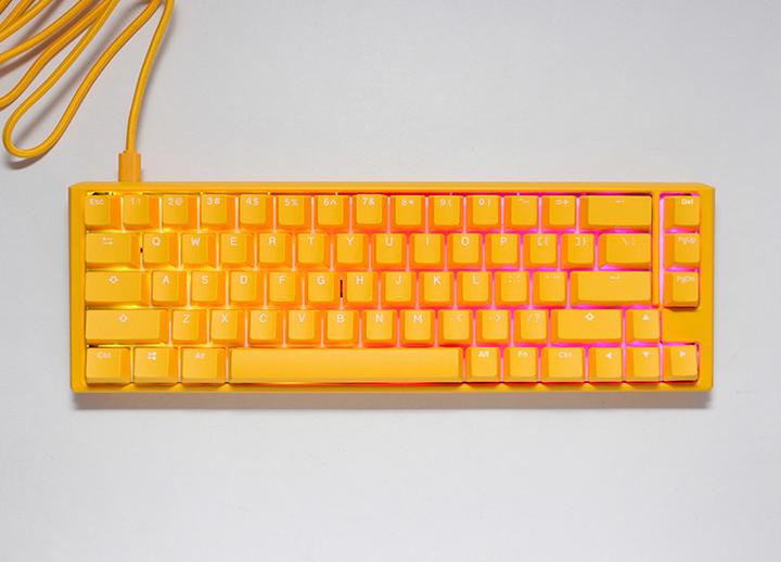 Actual product image Ducky One 3 Yellow SF Gaming Keyboard, RGB LED - MX-Red (US) (US, Cable)