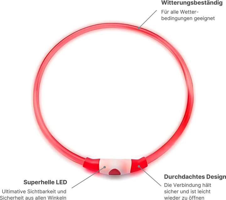 Produktbild Hermex LED-Leuchthalsband Sicherheits-Hundehalsband Hundehalsband Schlauchhalsband (Hund, Allgemein, Hundesport)