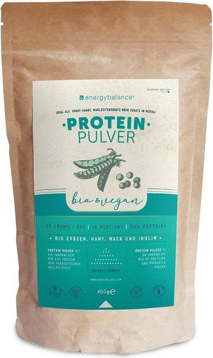 Actual product image Energybalance Protein powder BIO from peas, hemp and maca (Neutral, 1 pcs., 400 g)