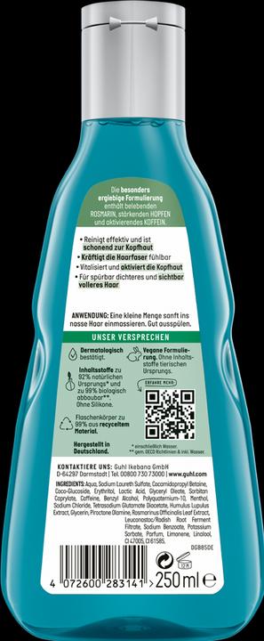 Produktbild Guhl Men Voll & Stark Shampoo kräftigend (250 ml, Flüssiges Shampoo)