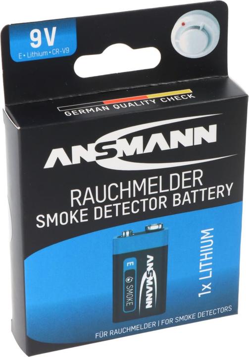 Actual product image Ansmann Battery 9V E-block especially for smoke detector (1 pcs., 9V Block)