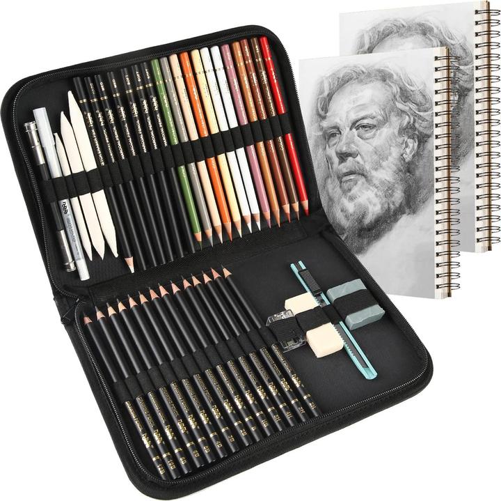 Actual product image Hohuhu Coloured charcoal pencil set (Multicoloured)
