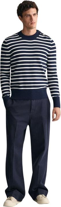 Produktbild GANT pullover mit rundhalsausschnitt glänzend gestreift breton (XL)