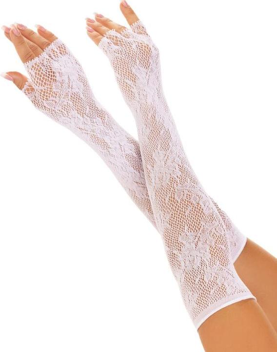 Produktbild Leg Avenue Floral Network Fingerlose Handschuhe Weiss (One Size)