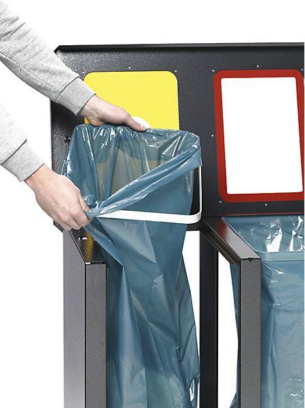 Immagine prodotto VAR Stazione di raccolta differenziata ""Tetris"" 4 con anello di fissaggio argento antico (230 l)