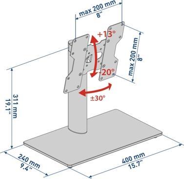 Immagine prodotto Meliconi Stand 200 - Supporto per mobili TV girevoli (14-40 in.) (Tavolo, 40", 20 kg)