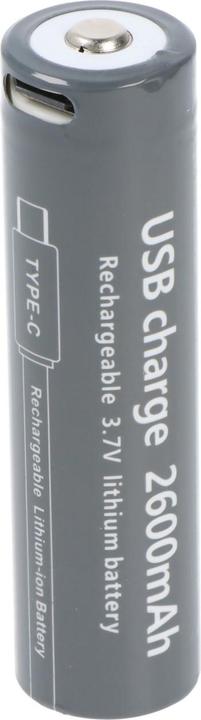 Immagine prodotto AccuCell Cella rotonda 18650, ioni di litio, 3,7V, 2600mAh, 9,6Wh, con porta di ricarica USB-C (1 pz., 18650, 2600 mAh)