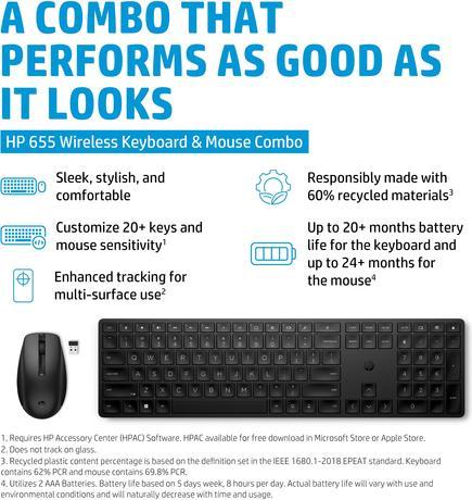 Actual product image HP 655 WRLS KB/MSE Combo Germany - Germa (DE, Wireless)