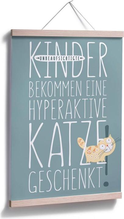 Image du produit Trenddeko Des enfants non surveillés se voient offrir un chat hyperactif. (80 x 120 cm)