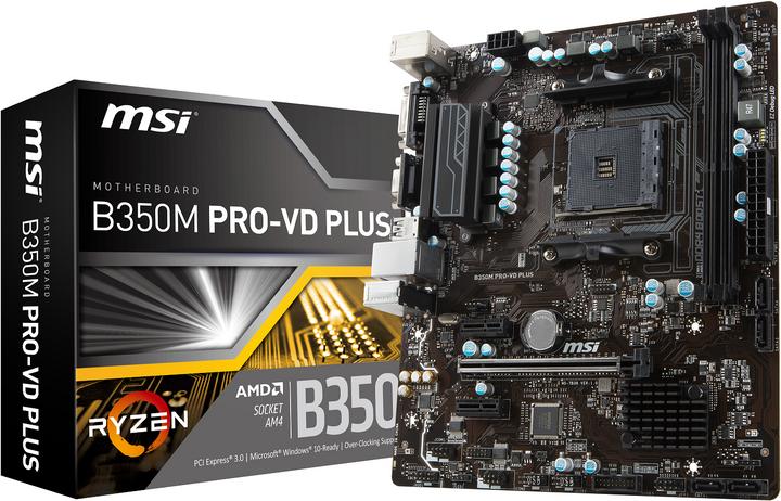 MSI B350m Pro-Vd Plus (AM4, AMD B350, mATX)