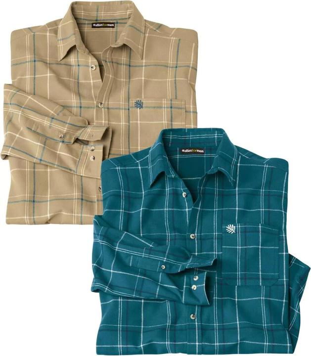 Atlas For Men Chemise en flanelle pour homme (pack de 2) (L)