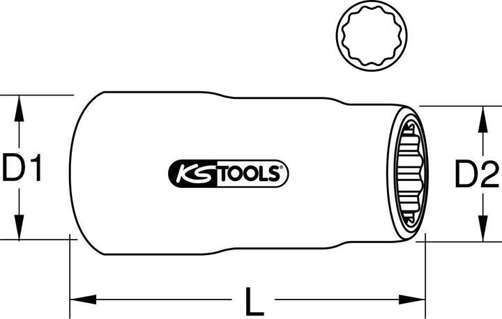 Produktbild KS Tools 3/8" Isolierte Stecknuss (18 mm)