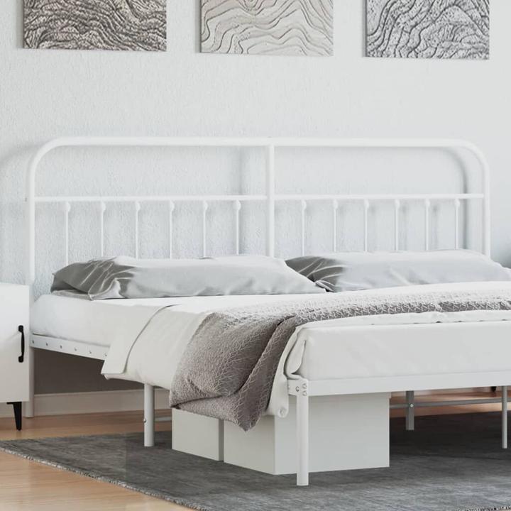 Actual product image VidaXL Kopfteil Metall Weiss 200 cm, Farbe: Weiss, Material (206 x 3 x 100 cm)