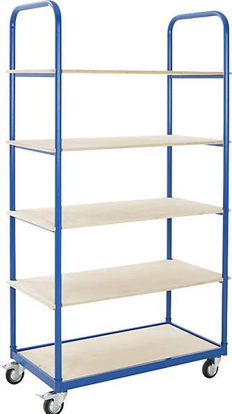 Actual product image eurokraft basic Shelf truck, 5 shelves, shelves LxW 1050 x 475 mm. (250 kg)