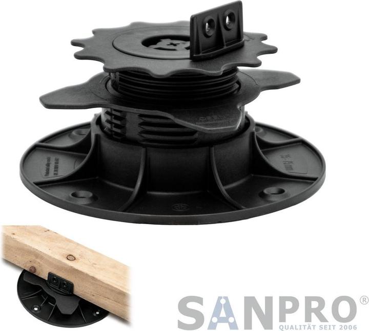 Actual product image Sanpro Pedestals for decking boards: height-adjustable & quick release 35 - 75 mm