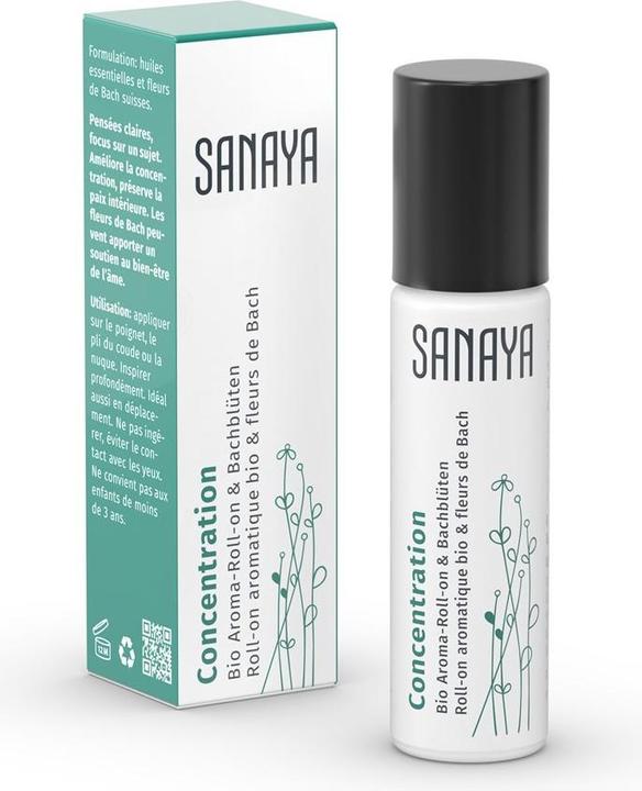 Produktbild Sanaya Aroma & Bachblüten Concentration Bio Roll on