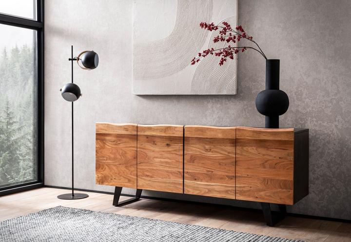 Produktbild FineBuy Sideboard Anrichte Holz Massiv 180 cm Kommode Standschrank Baumkante