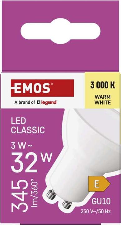 Actual product image Emos Classic (GU10, 3 W, 345 lm, 1 x, E)