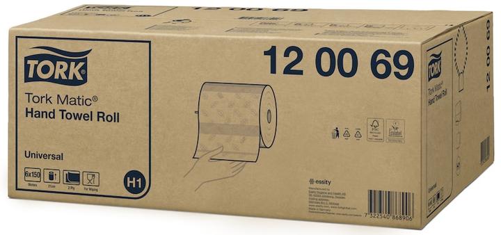 Immagine prodotto Tork Håndklaederulle Matic Universal H1 System 2-lag 150 m Hvid,6 rl/krt