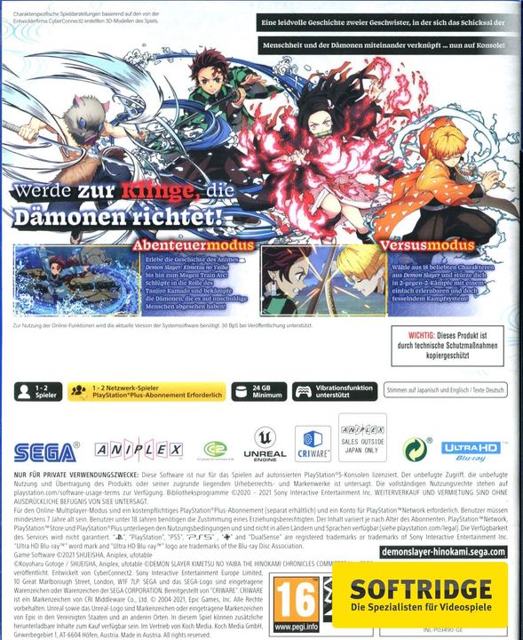 Actual product image Atlus Demon Slayer -Kimetsu no Yaiba- The Hinokami Chronicle (PS5, DE)