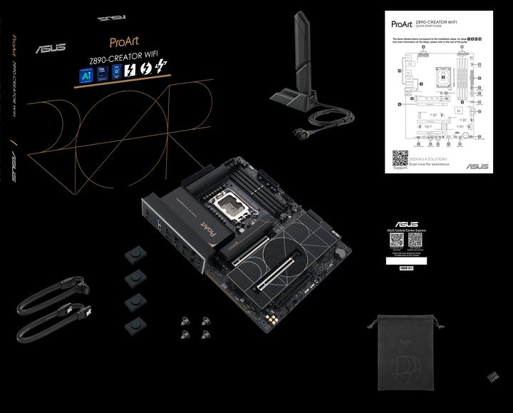 Produktbild ASUS MB PROART Z890-CREATOR WIFI (Intel,LGA1851,DDR5,ATX) (Socket S1, Intel Z890, ATX)