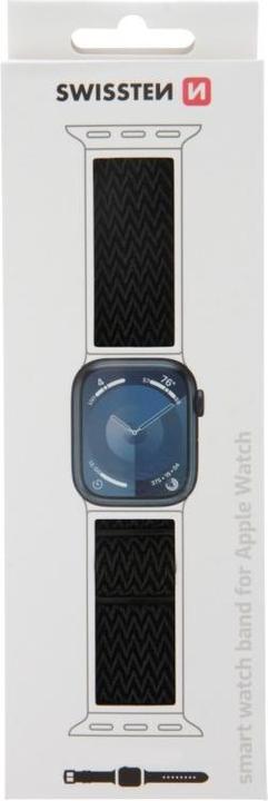 Produktbild Swissten Nylon Band for Apple Watch Black 42/44/45/49 mm (with Buckle) (Nylon)