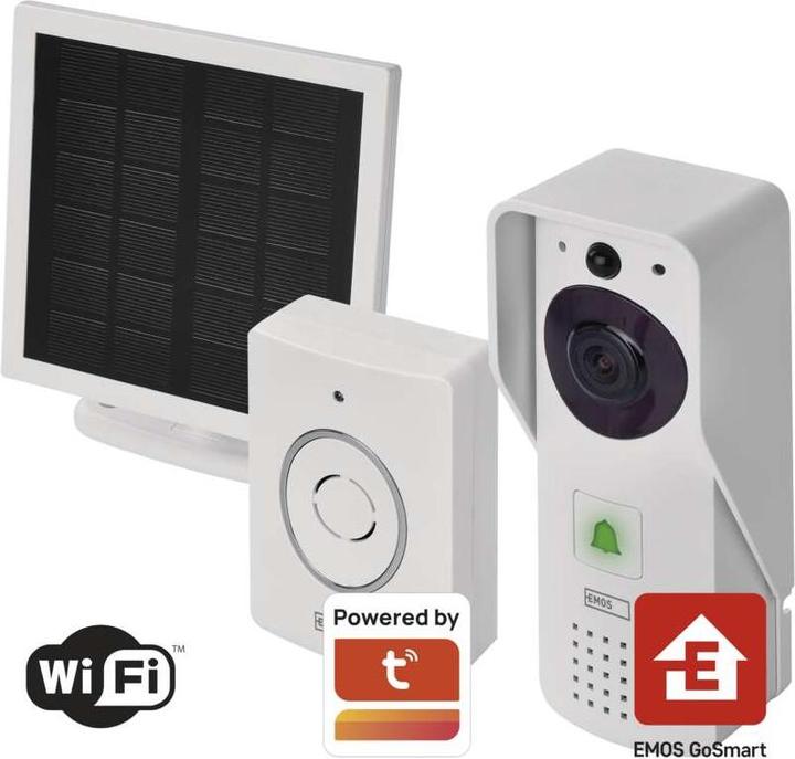 Immagine prodotto Emos Campanello video wireless GoSmart IP-09D con WiFi e pannello solare, alimentato a batteria (WiFi)