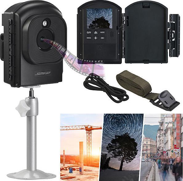 Produktbild Somikon Full-HD-Zeitraffer-Kamera, 1080p, 1 Jahr Laufzeit, Stativ, 120°, IP66